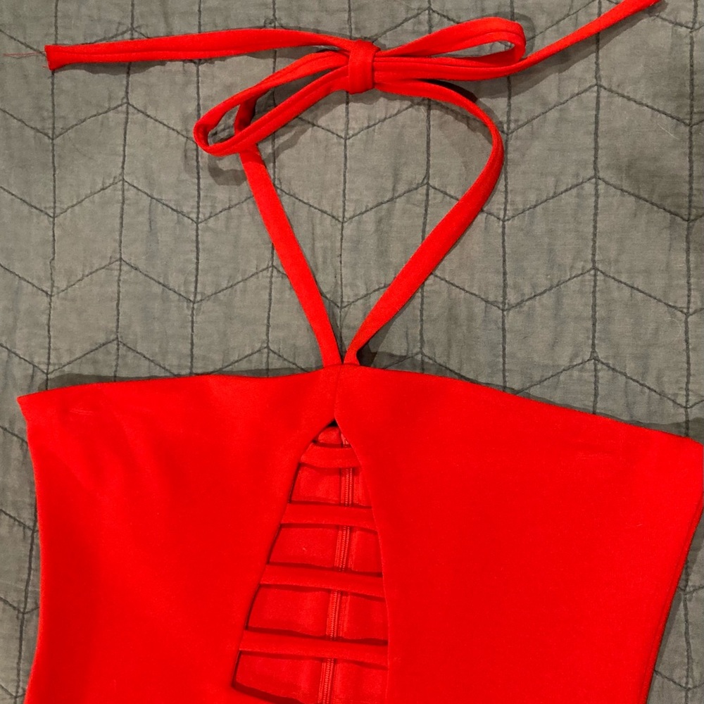 Size medium red/orange strapless dress